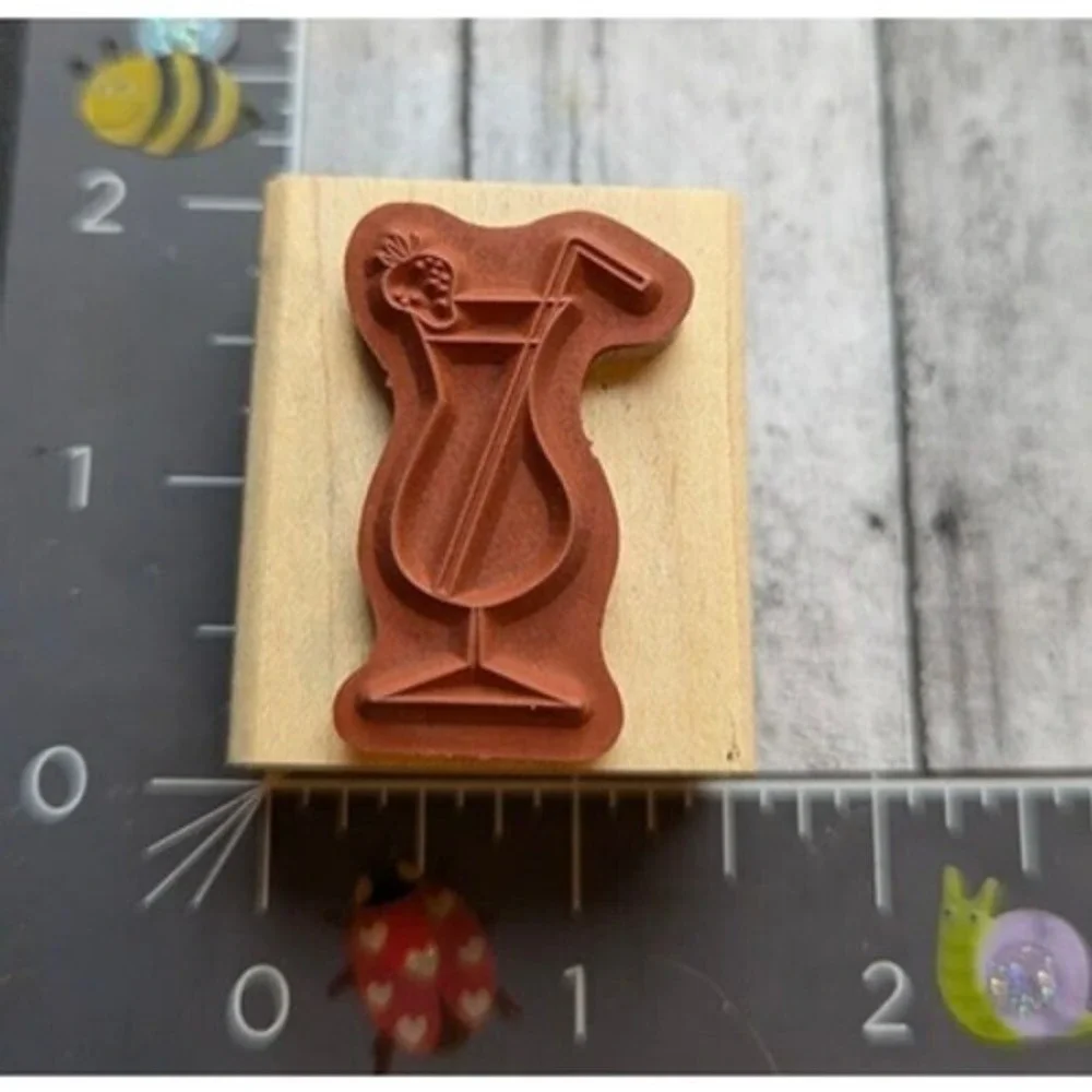 Stampin' Up! Tropical Drink Strawberry Rubber Stamp Wood #G21